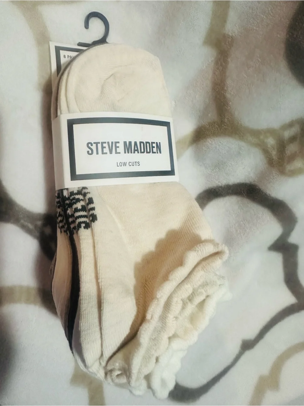 Steve Madden✨🤍🤎🖤White Low Cut Socks- 8 pairs